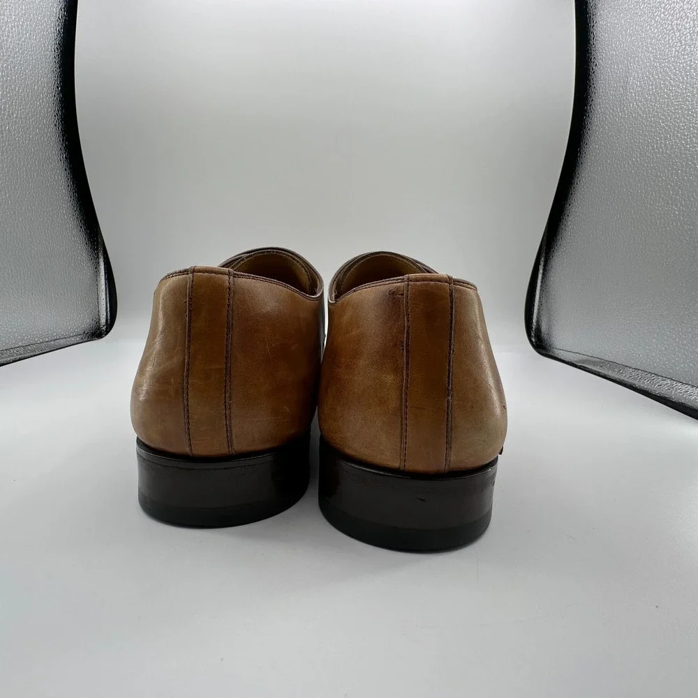 Magnanni Double Buckle‎ Monk Strap Shoes Mens 10M Ramolo Tobacco Brown Leather